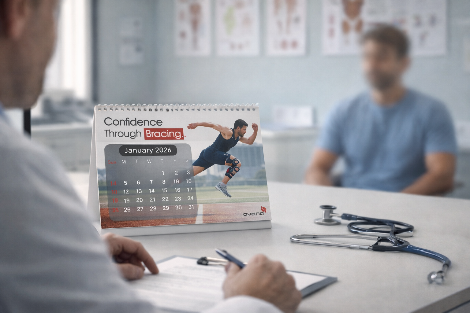 Tabletop calendar — dual-sided branding mockup